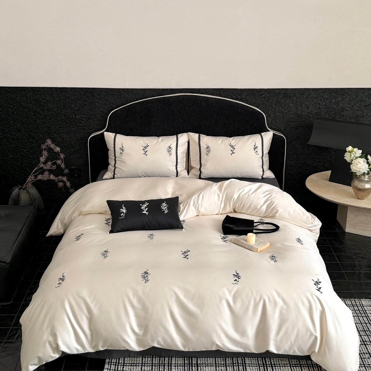 91家纺网 家纺一手货源 找家纺 （总）鹿班家居 2026春夏新款100S长绒棉纯棉精密刺绣系列四件套-雾岛（标准会员-20元）