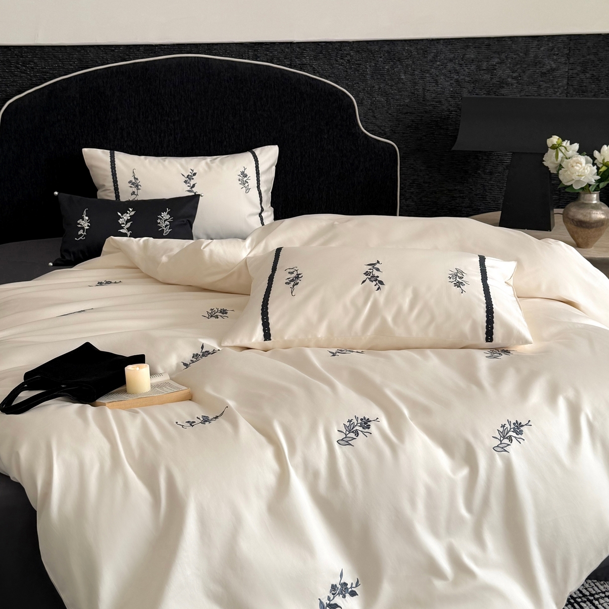 91家纺网 家纺一手货源 找家纺 （总）鹿班家居 2026春夏新款100S长绒棉纯棉精密刺绣系列四件套-雾岛（标准会员-20元）