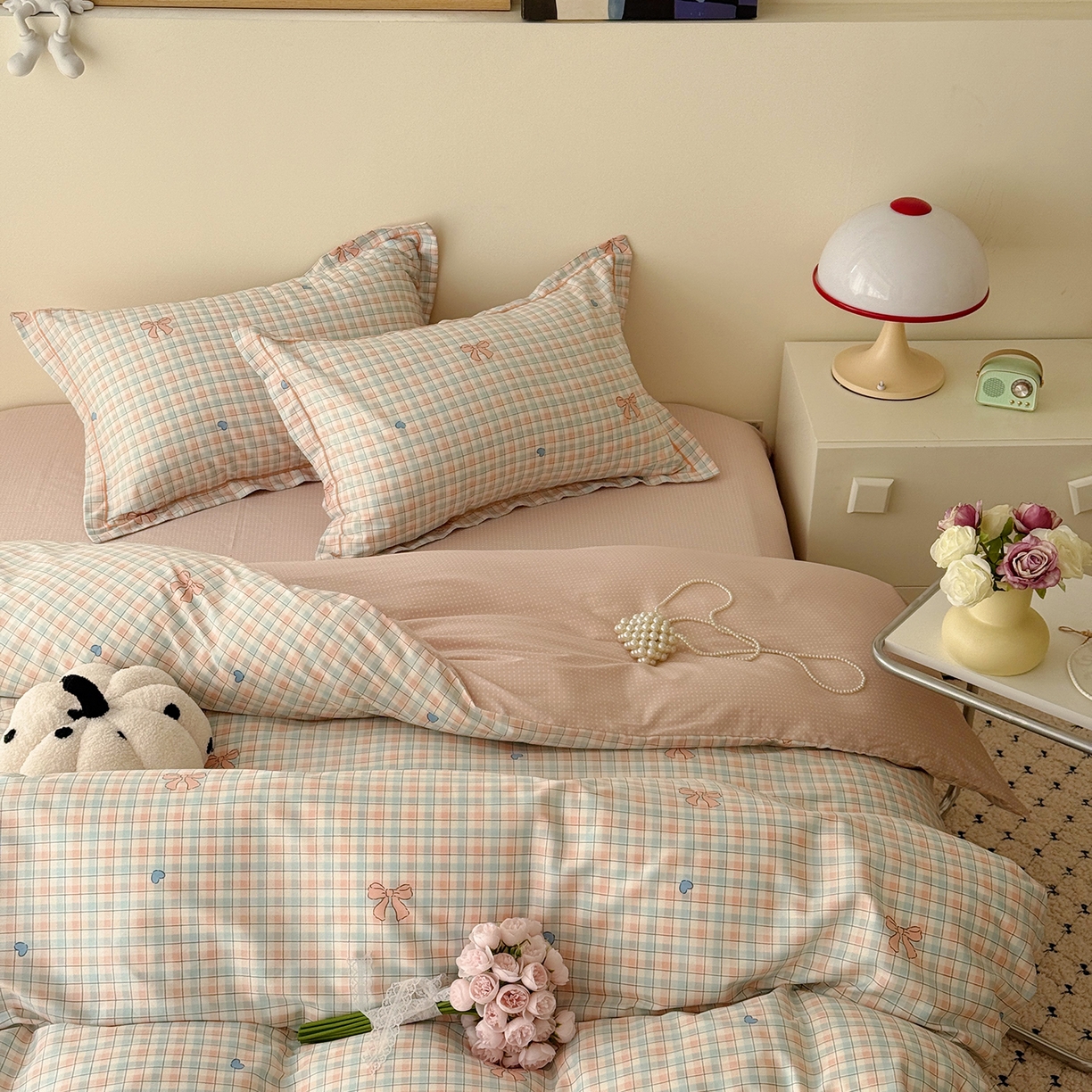 91家纺网 家纺一手货源 找家纺 于果 2026新款全棉13370四件套（2） 爱心蝴蝶结