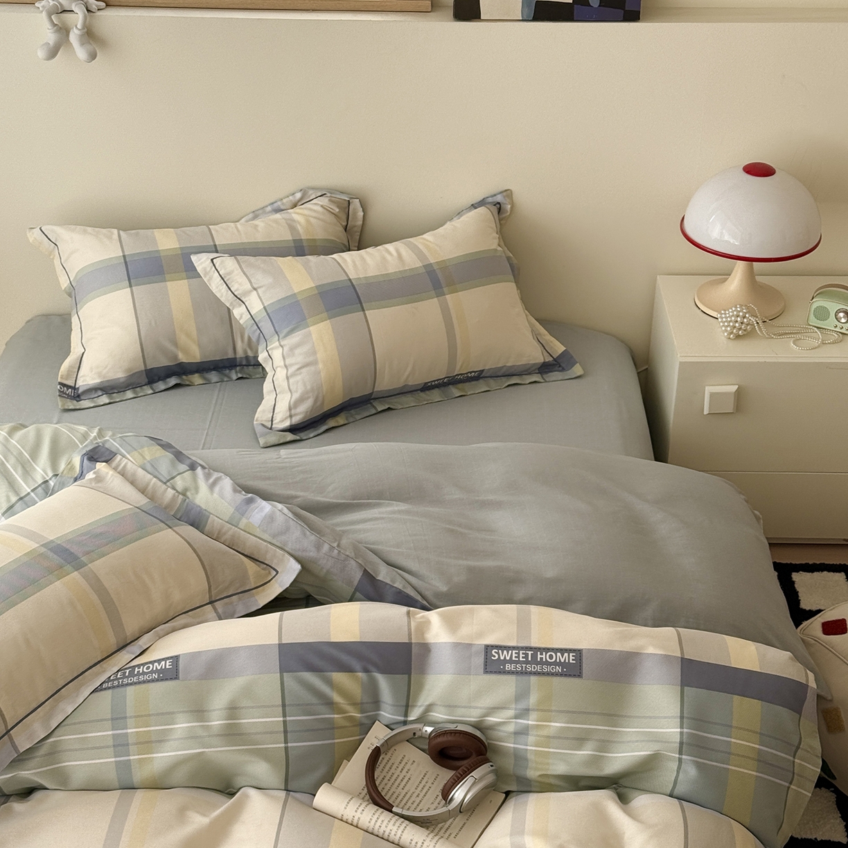 91家纺网 家纺一手货源 找家纺 于果 2026新款全棉13370四件套（2） 格莱尔绿