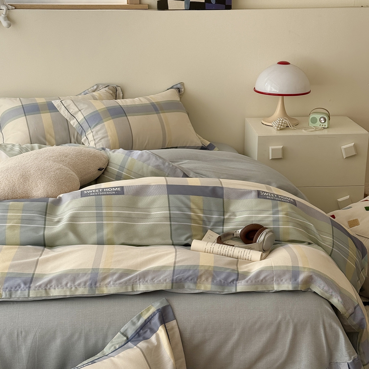 91家纺网 家纺一手货源 找家纺 于果 2026新款全棉13370四件套（2） 格莱尔绿