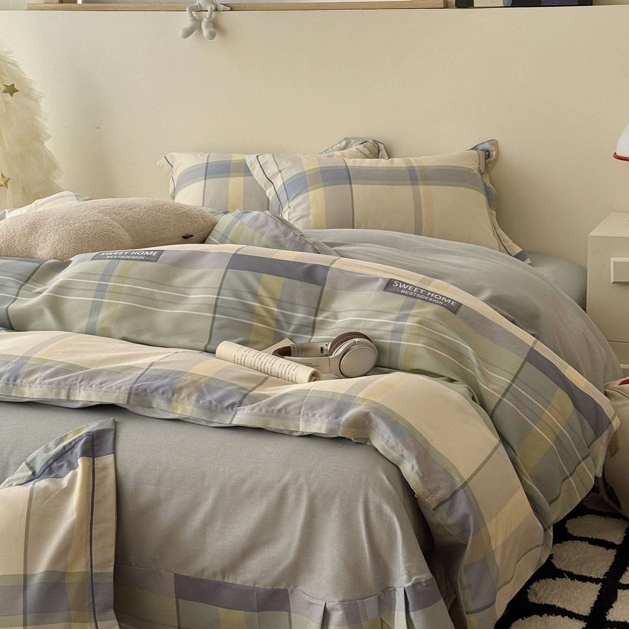 91家纺网 家纺一手货源 找家纺 于果 2026新款全棉13370四件套（2） 格莱尔绿