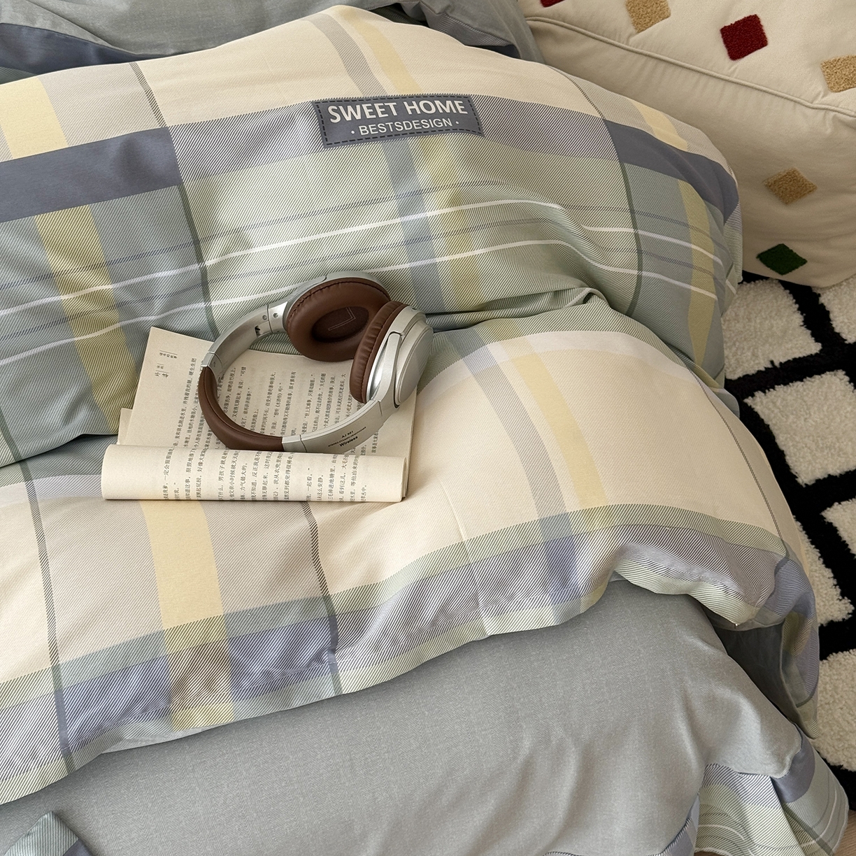 91家纺网 家纺一手货源 找家纺 于果 2026新款全棉13370四件套（2） 格莱尔绿