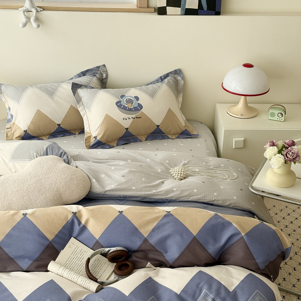 91家纺网 家纺一手货源 找家纺 于果 2026新款全棉13370四件套（2） 几何飞船