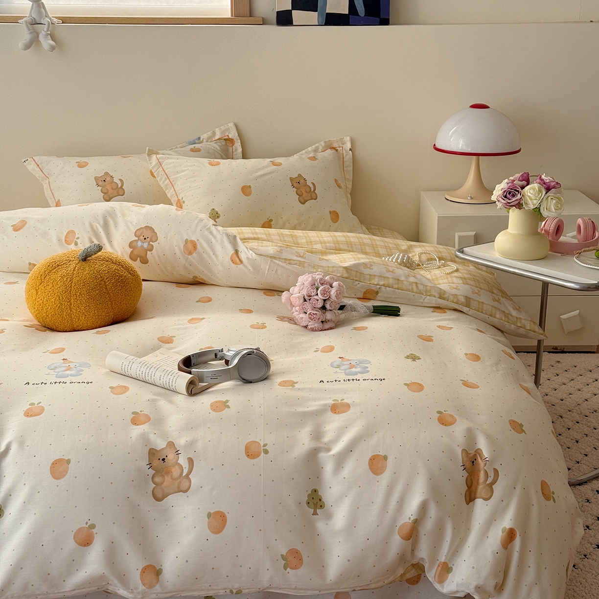于果 2026新款全棉13370四件套（2） 桔星小熊