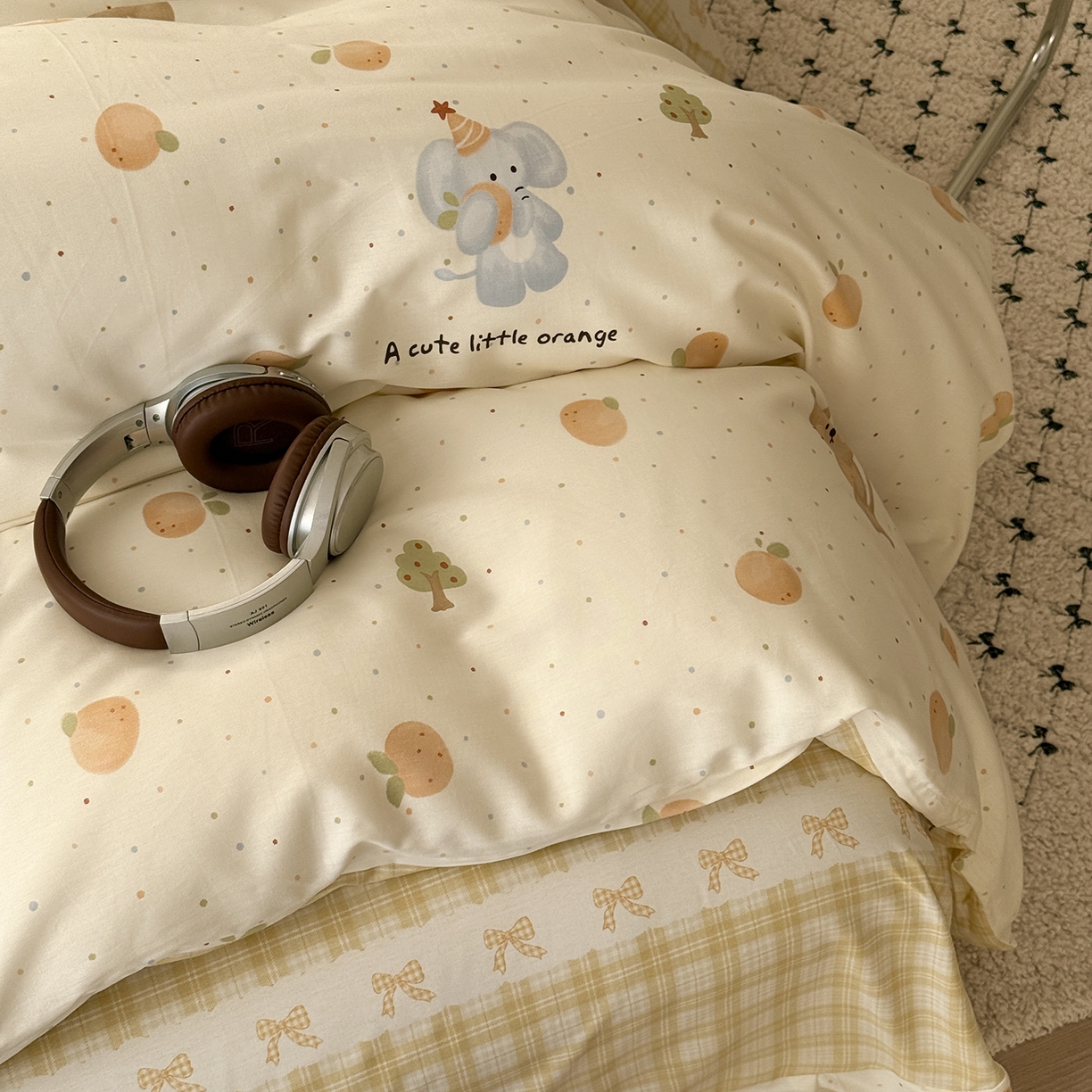 91家纺网 家纺一手货源 找家纺 于果 2026新款全棉13370四件套（2） 桔星小熊