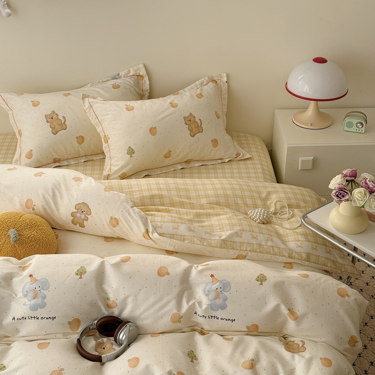 91家纺网 家纺一手货源 找家纺 于果 2026新款全棉13370四件套（2） 桔星小熊