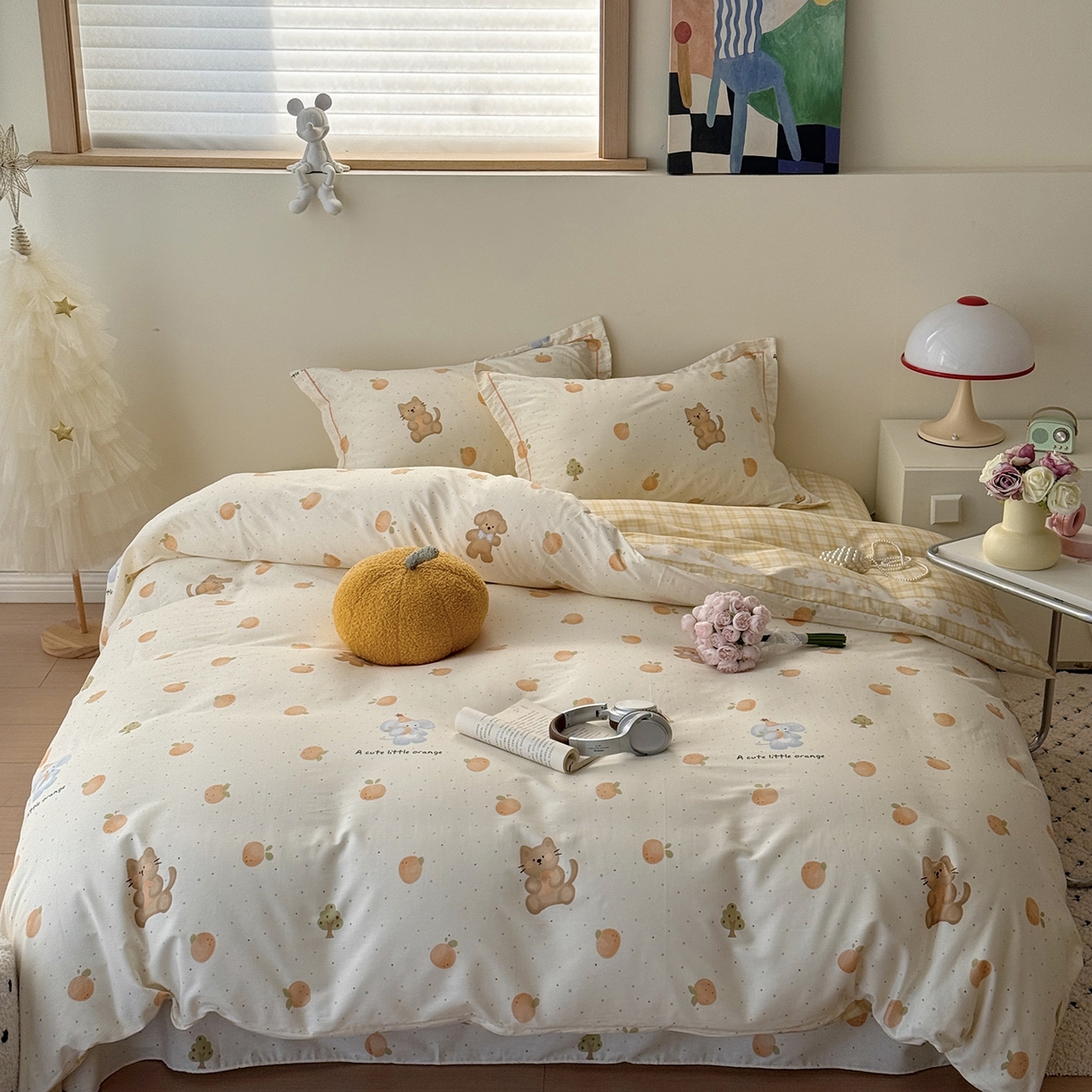 91家纺网 家纺一手货源 找家纺 于果 2026新款全棉13370四件套（2） 桔星小熊