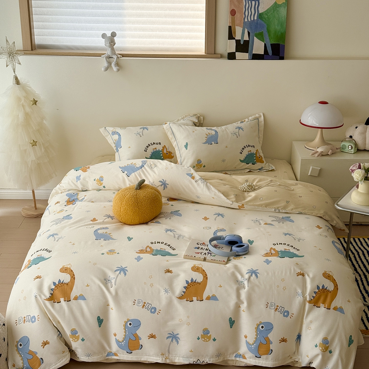 91家纺网 家纺一手货源 找家纺 于果 2026新款全棉13370四件套（2） 恐龙岛