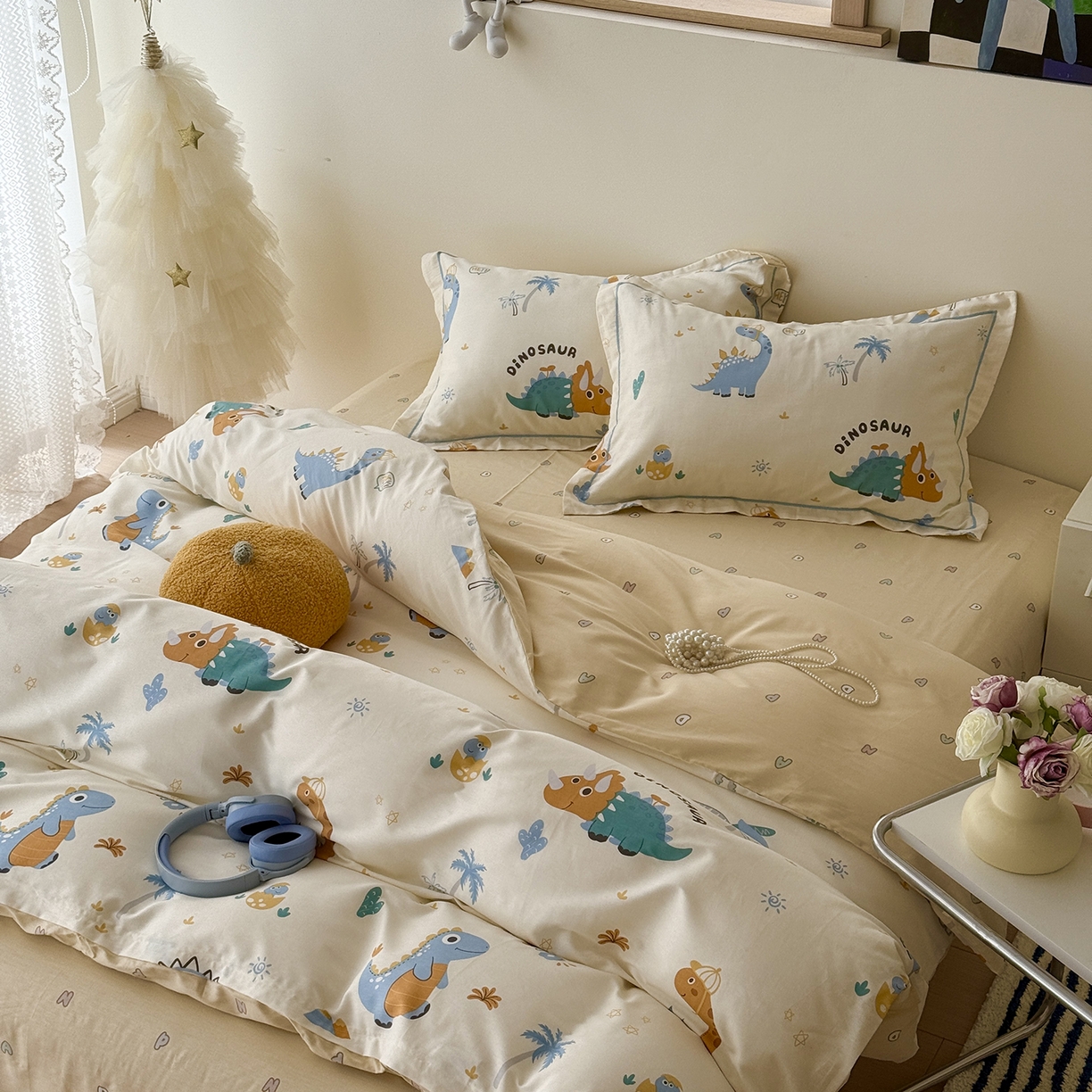 91家纺网 家纺一手货源 找家纺 于果 2026新款全棉13370四件套（2） 恐龙岛