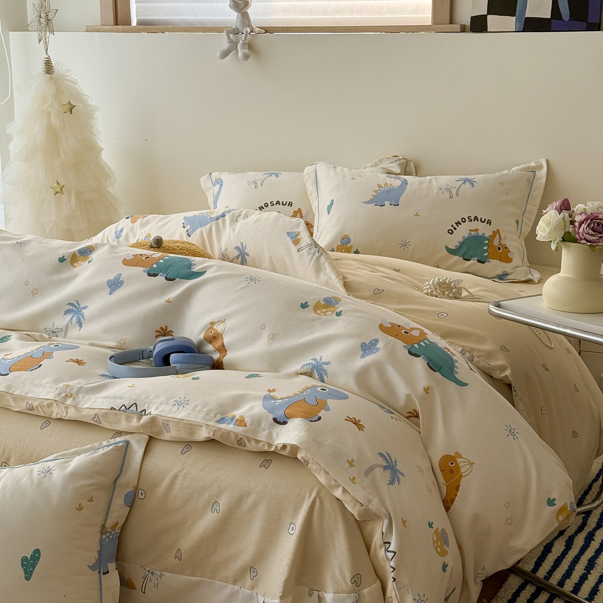 91家纺网 家纺一手货源 找家纺 于果 2026新款全棉13370四件套（2） 恐龙岛