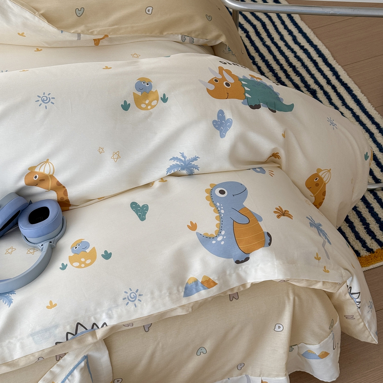 91家纺网 家纺一手货源 找家纺 于果 2026新款全棉13370四件套（2） 恐龙岛