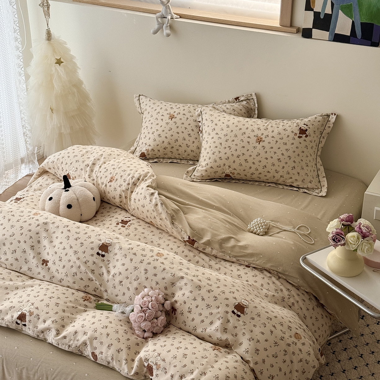 91家纺网 家纺一手货源 找家纺 于果 2026新款全棉13370四件套（2） 南瓜甜心