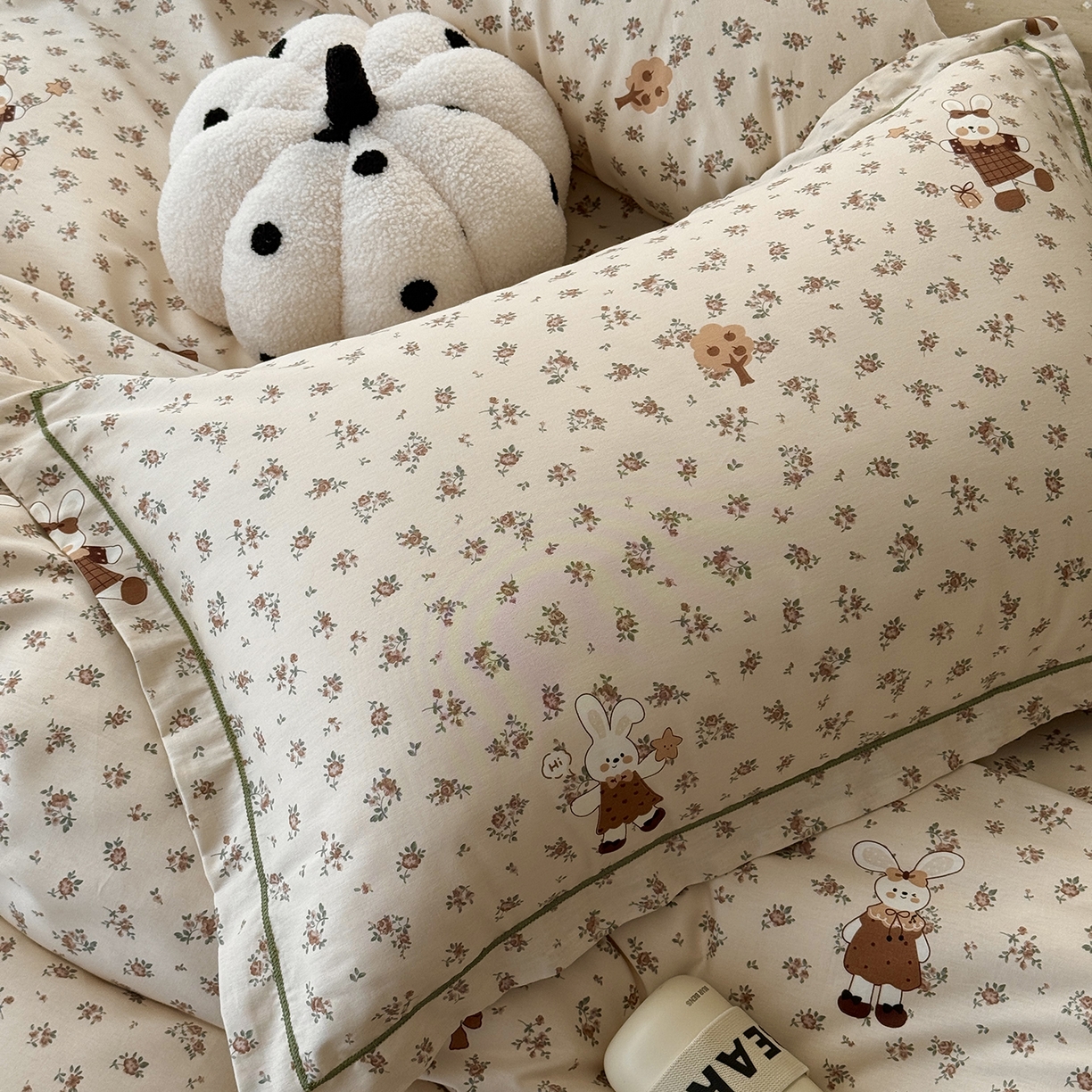 91家纺网 家纺一手货源 找家纺 于果 2026新款全棉13370四件套（2） 南瓜甜心