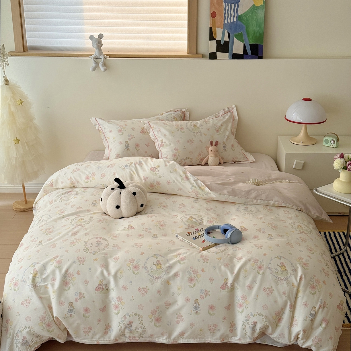 91家纺网 家纺一手货源 找家纺 于果 2026新款全棉13370四件套（2） 浅色童话