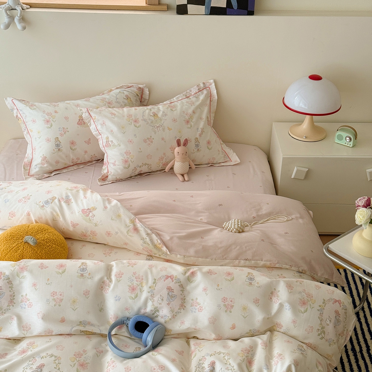 91家纺网 家纺一手货源 找家纺 于果 2026新款全棉13370四件套（2） 浅色童话