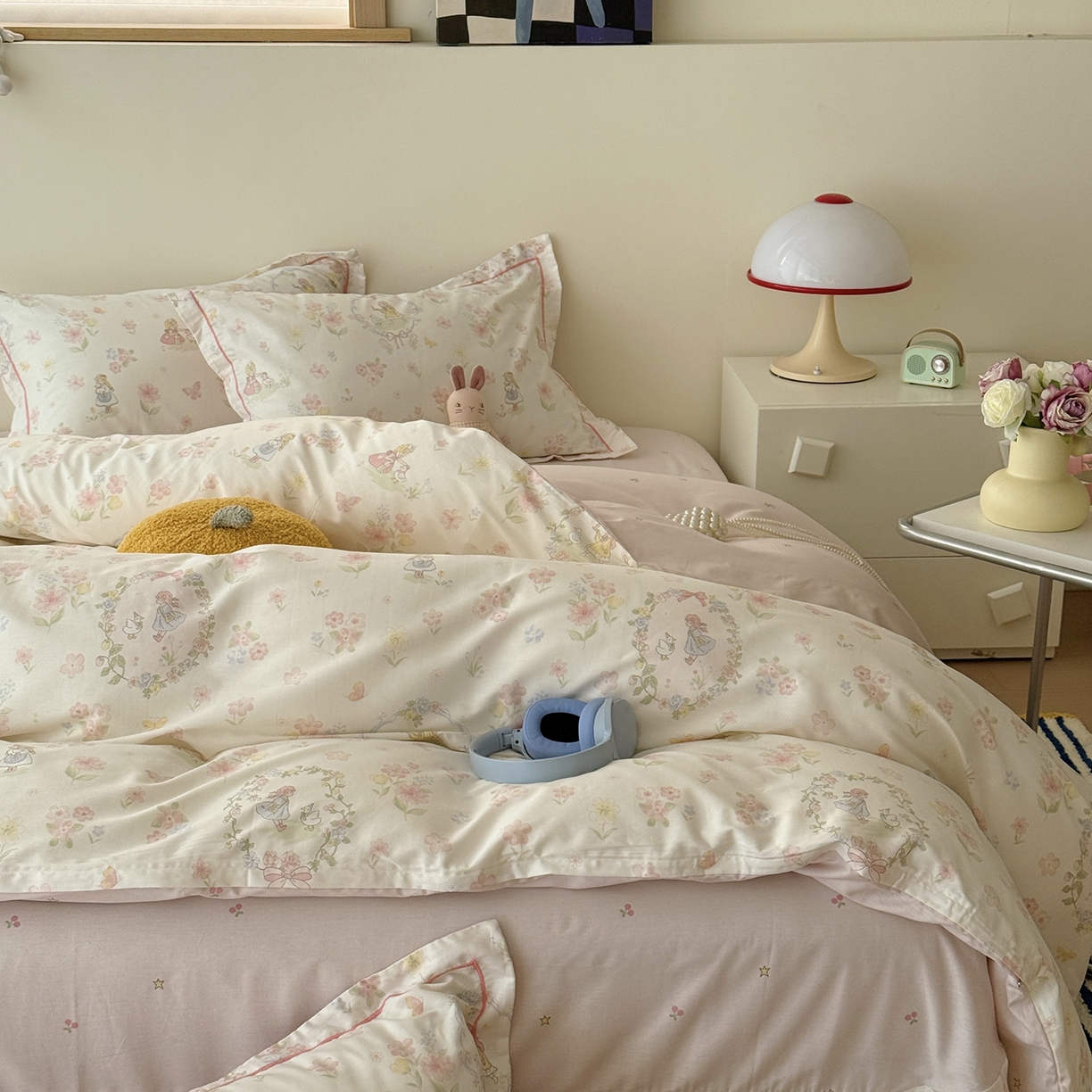 91家纺网 家纺一手货源 找家纺 于果 2026新款全棉13370四件套（2） 浅色童话