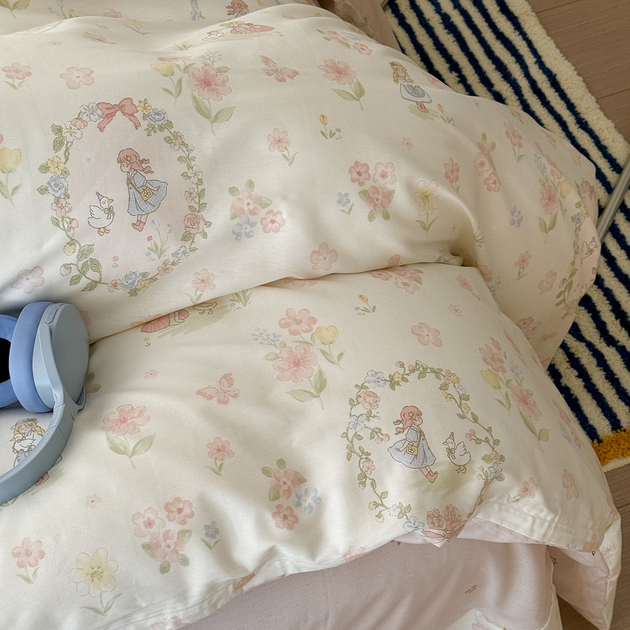 91家纺网 家纺一手货源 找家纺 于果 2026新款全棉13370四件套（2） 浅色童话