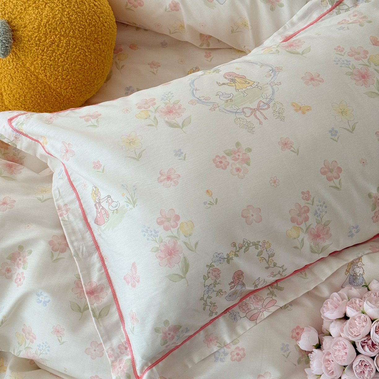 91家纺网 家纺一手货源 找家纺 于果 2026新款全棉13370四件套（2） 浅色童话