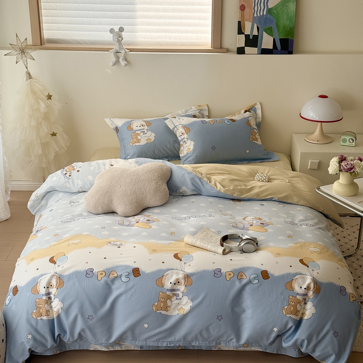 91家纺网 家纺一手货源 找家纺 于果 2026新款全棉13370四件套（2） 汪汪宇航记