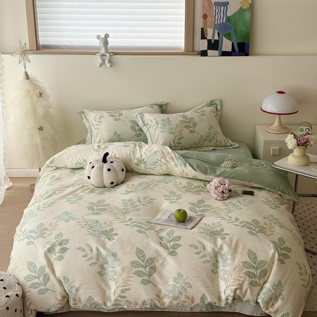 91家纺网 家纺一手货源 找家纺 于果 2026新款全棉13370四件套（2） 小叶物语