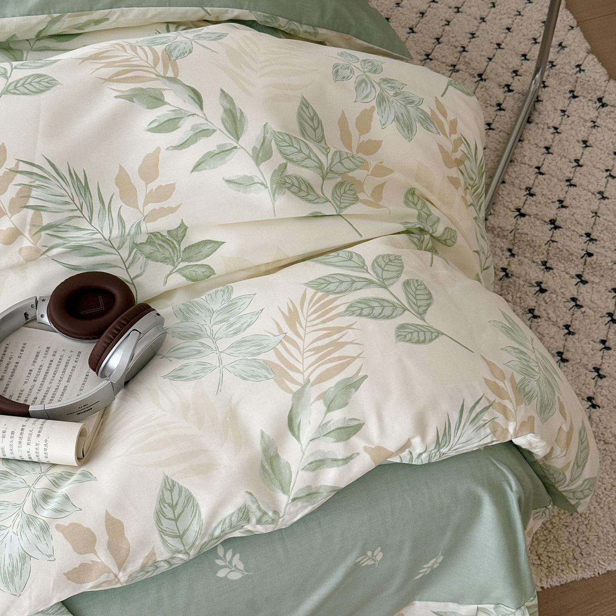 91家纺网 家纺一手货源 找家纺 于果 2026新款全棉13370四件套（2） 小叶物语