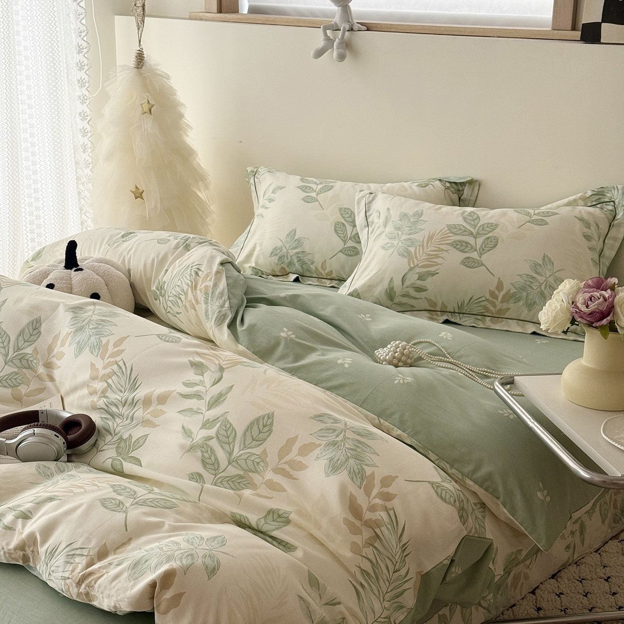 91家纺网 家纺一手货源 找家纺 于果 2026新款全棉13370四件套（2） 小叶物语