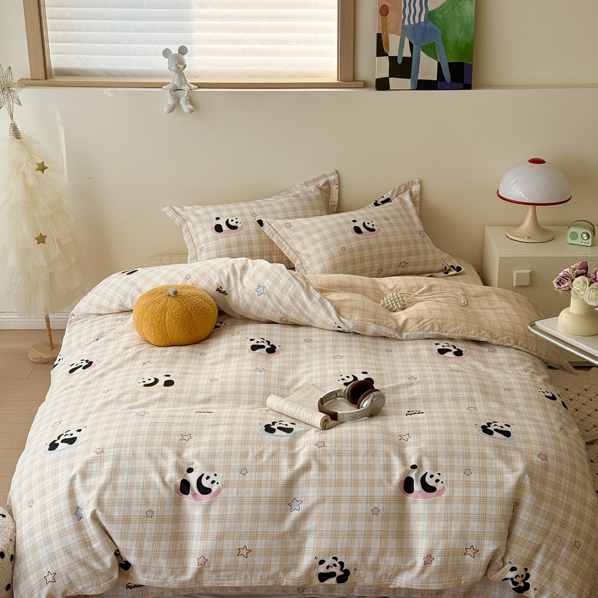 91家纺网 家纺一手货源 找家纺 于果 2026新款全棉13370四件套（2） 星空熊猫