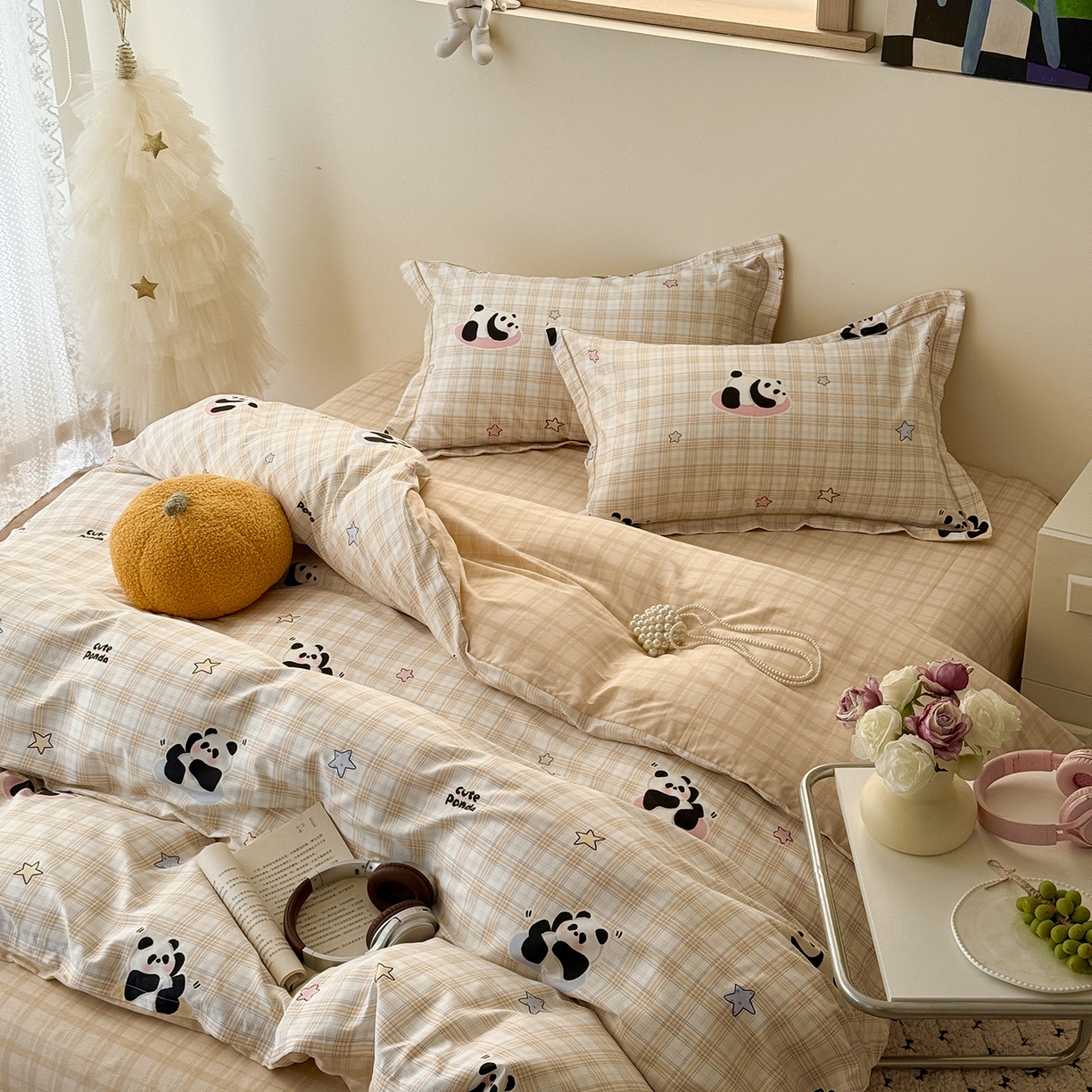 91家纺网 家纺一手货源 找家纺 于果 2026新款全棉13370四件套（2） 星空熊猫