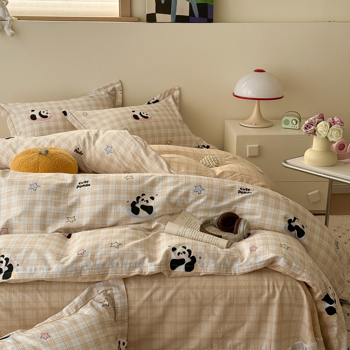 91家纺网 家纺一手货源 找家纺 于果 2026新款全棉13370四件套（2） 星空熊猫