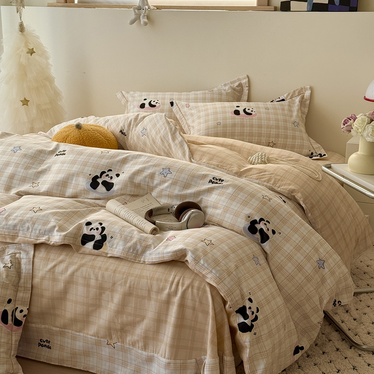 91家纺网 家纺一手货源 找家纺 于果 2026新款全棉13370四件套（2） 星空熊猫