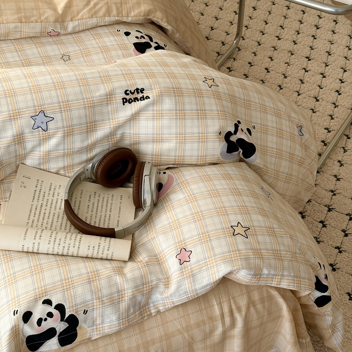 91家纺网 家纺一手货源 找家纺 于果 2026新款全棉13370四件套（2） 星空熊猫