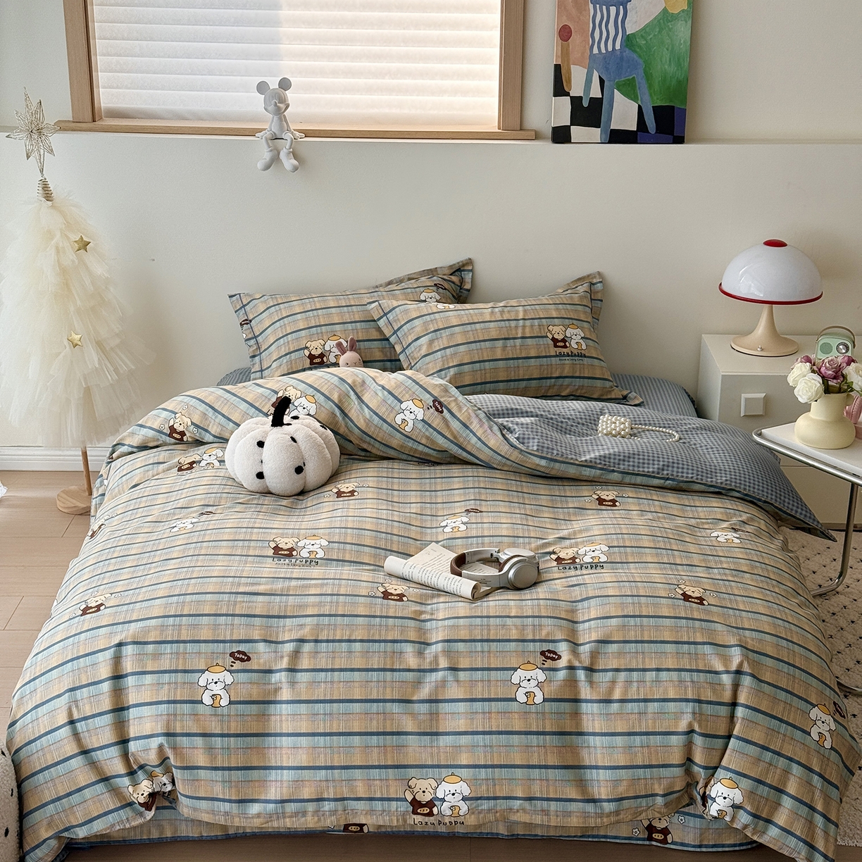 91家纺网 家纺一手货源 找家纺 于果 2026新款全棉13370四件套（2） 自拍小狗