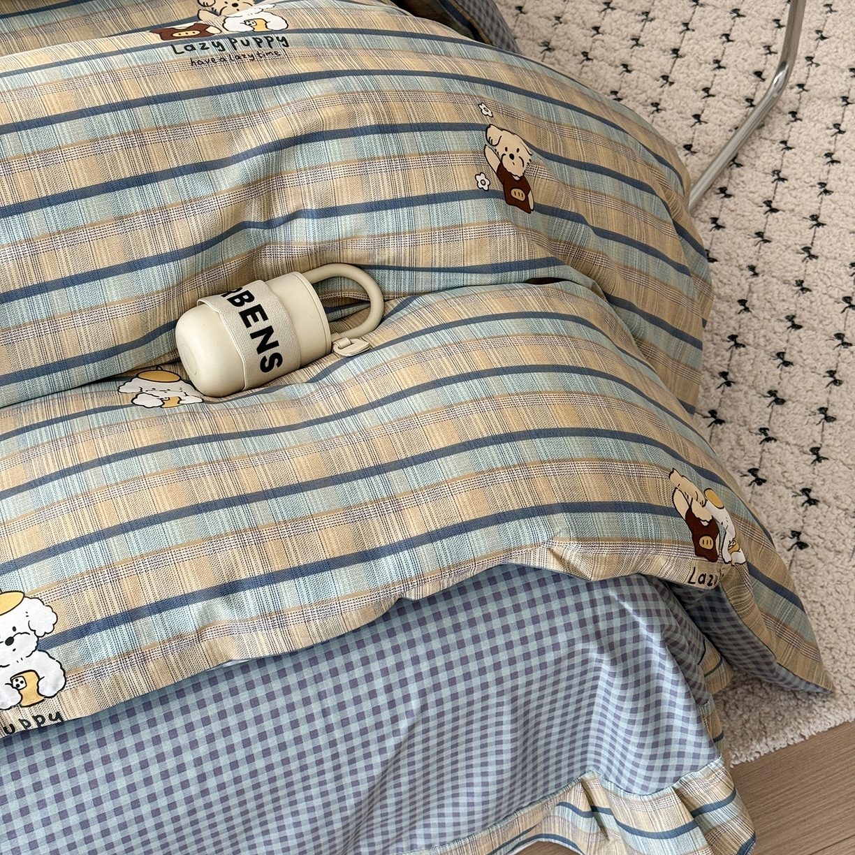 91家纺网 家纺一手货源 找家纺 于果 2026新款全棉13370四件套（2） 自拍小狗