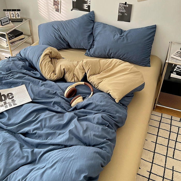 91家纺网 家纺一手货源 找家纺 （总）世爵 2026新款10A抗菌亲肤水洗棉双拼四件套