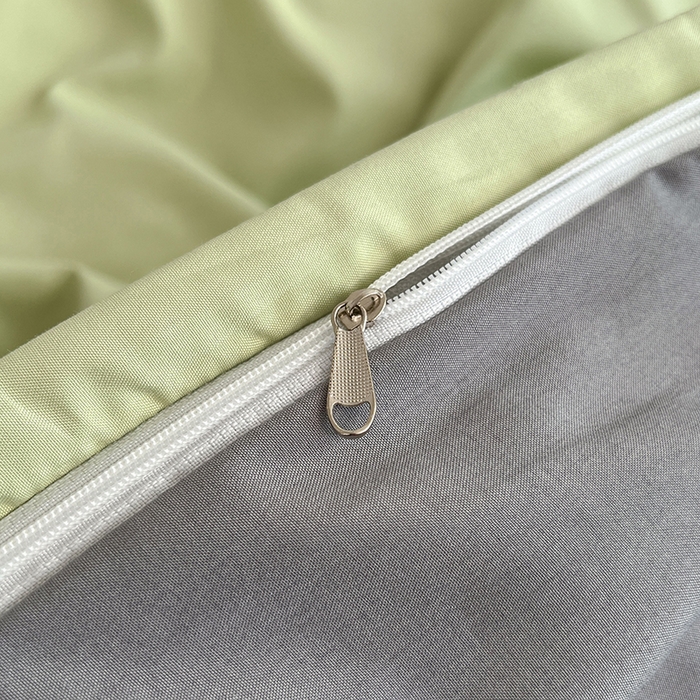 91家纺网 家纺一手货源 找家纺 世爵 2026新款10A抗菌亲肤水洗棉双拼四件套 绿浅灰