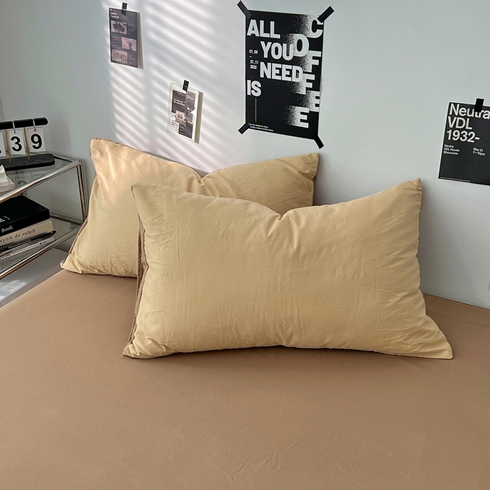 91家纺网 家纺一手货源 找家纺 世爵 2026新款10A抗菌亲肤水洗棉双拼四件套 暖驼