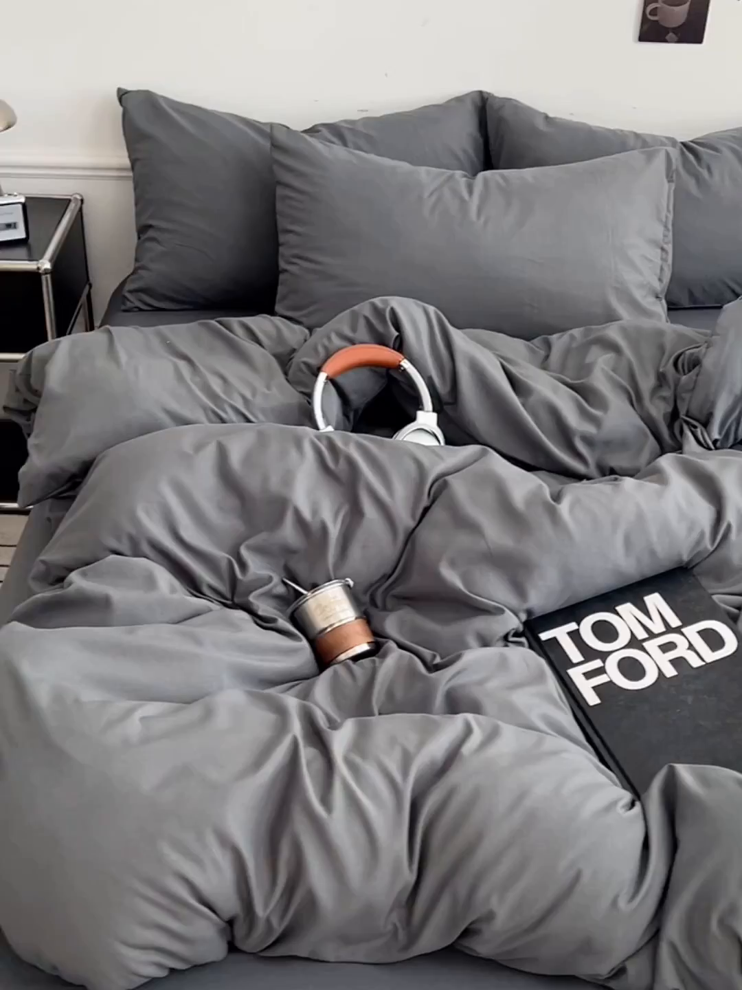 91家纺网 家纺一手货源 找家纺 世爵 2026新款10A抗菌亲肤水洗棉双拼四件套 深灰