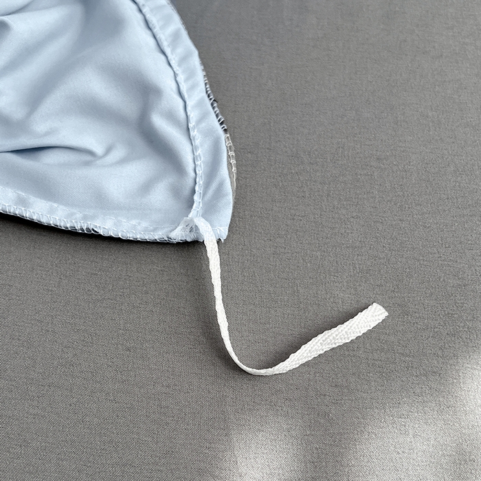 91家纺网 家纺一手货源 找家纺 世爵 2026新款10A抗菌亲肤水洗棉双拼四件套 天空蓝浅灰