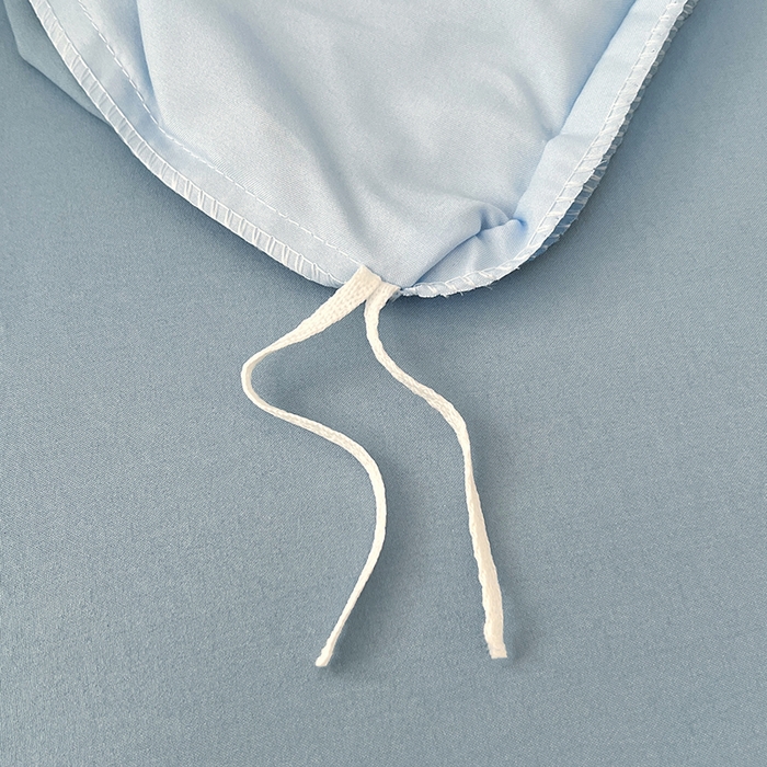 91家纺网 家纺一手货源 找家纺 世爵 2026新款10A抗菌亲肤水洗棉双拼四件套 远天蓝