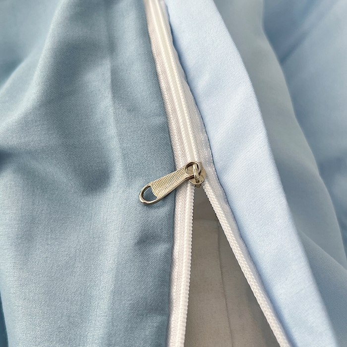 91家纺网 家纺一手货源 找家纺 世爵 2026新款10A抗菌亲肤水洗棉双拼四件套 远天蓝