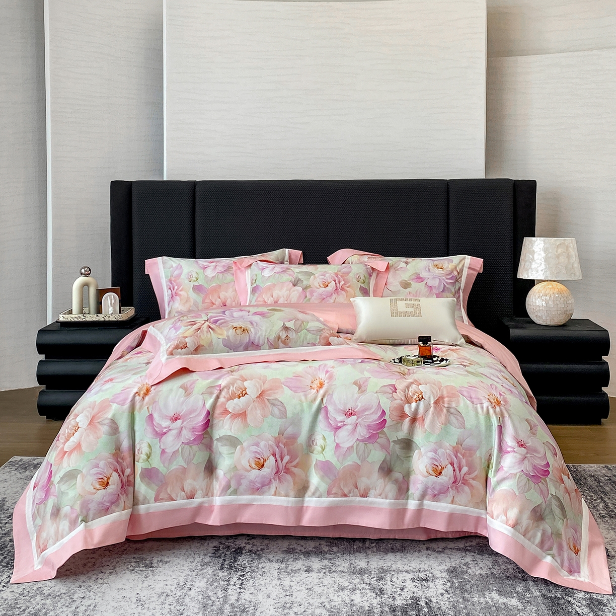 91家纺网 家纺一手货源 找家纺 （总）家居1号家纺 2026新款50双股长绒棉纯棉数码数码印花四件套-芬芳/浪蝶（券后价格不得低于：标准328元，加348元！会员优惠10元）