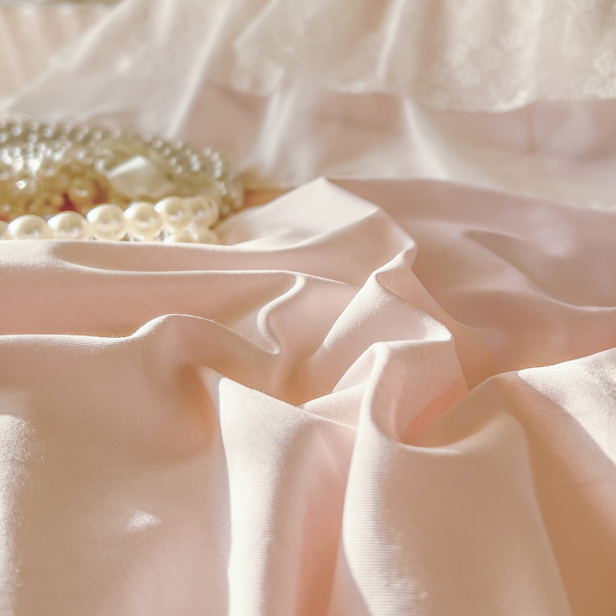 91家纺网 家纺一手货源 找家纺 亲亲公主 2026新款全棉蕾丝四件套-奶油泡芙（赠送蝴蝶结）券后不低于298 奶油泡芙-粉色