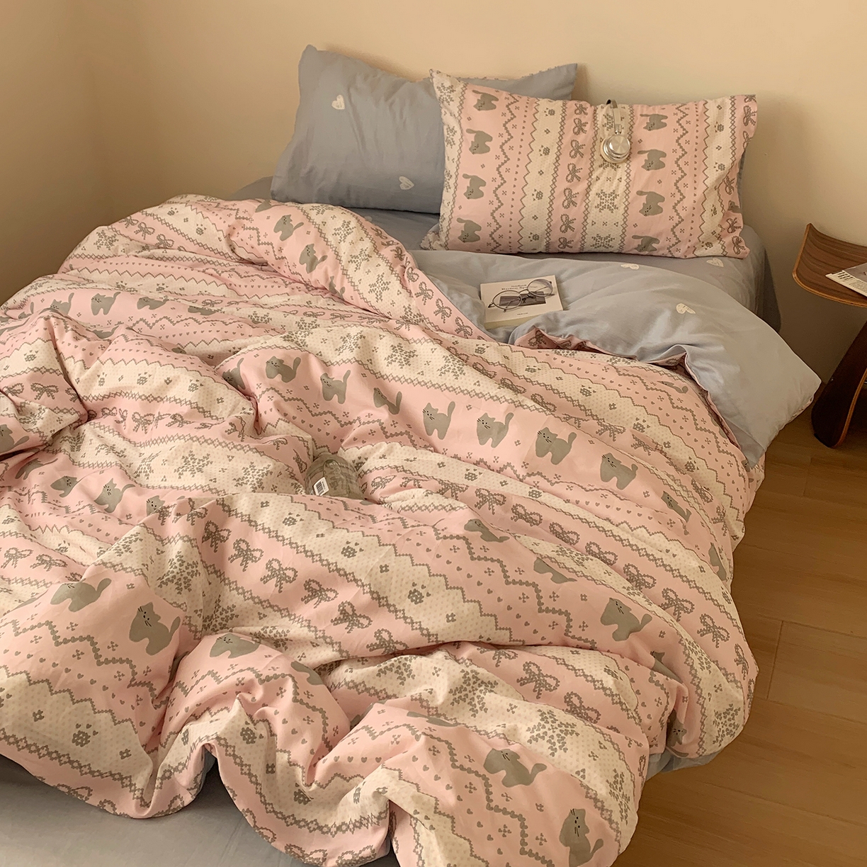 91家纺网 家纺一手货源 找家纺 （总）桃喜 2026春夏新款全棉纯棉ins简约系列四件套（会员-3）