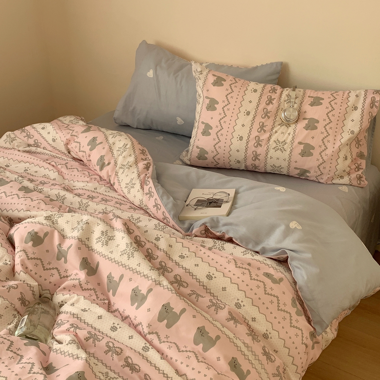 91家纺网 家纺一手货源 找家纺 （总）桃喜 2026春夏新款全棉纯棉ins简约系列四件套（会员-3）