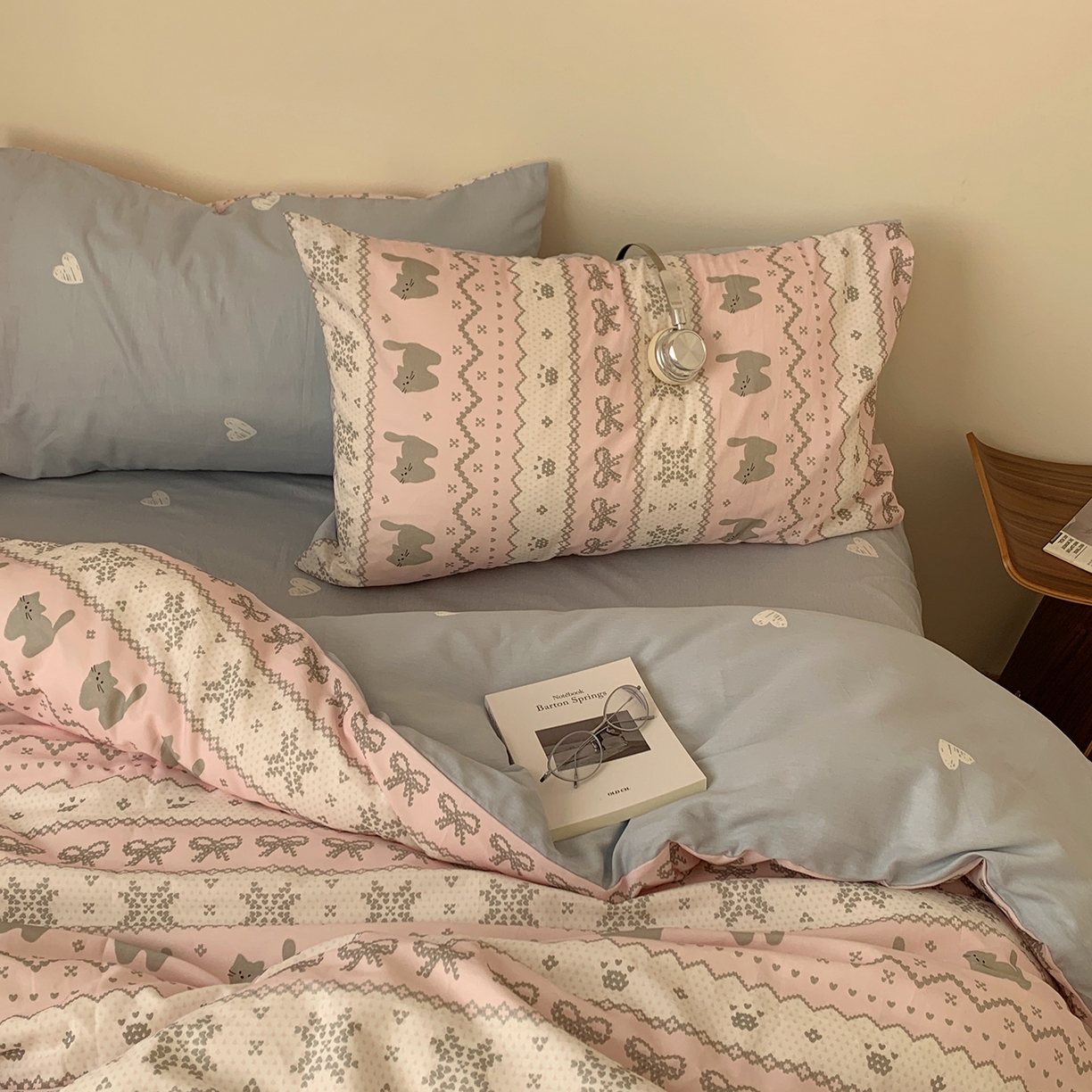 91家纺网 家纺一手货源 找家纺 （总）桃喜 2026春夏新款全棉纯棉ins简约系列四件套（会员-3）