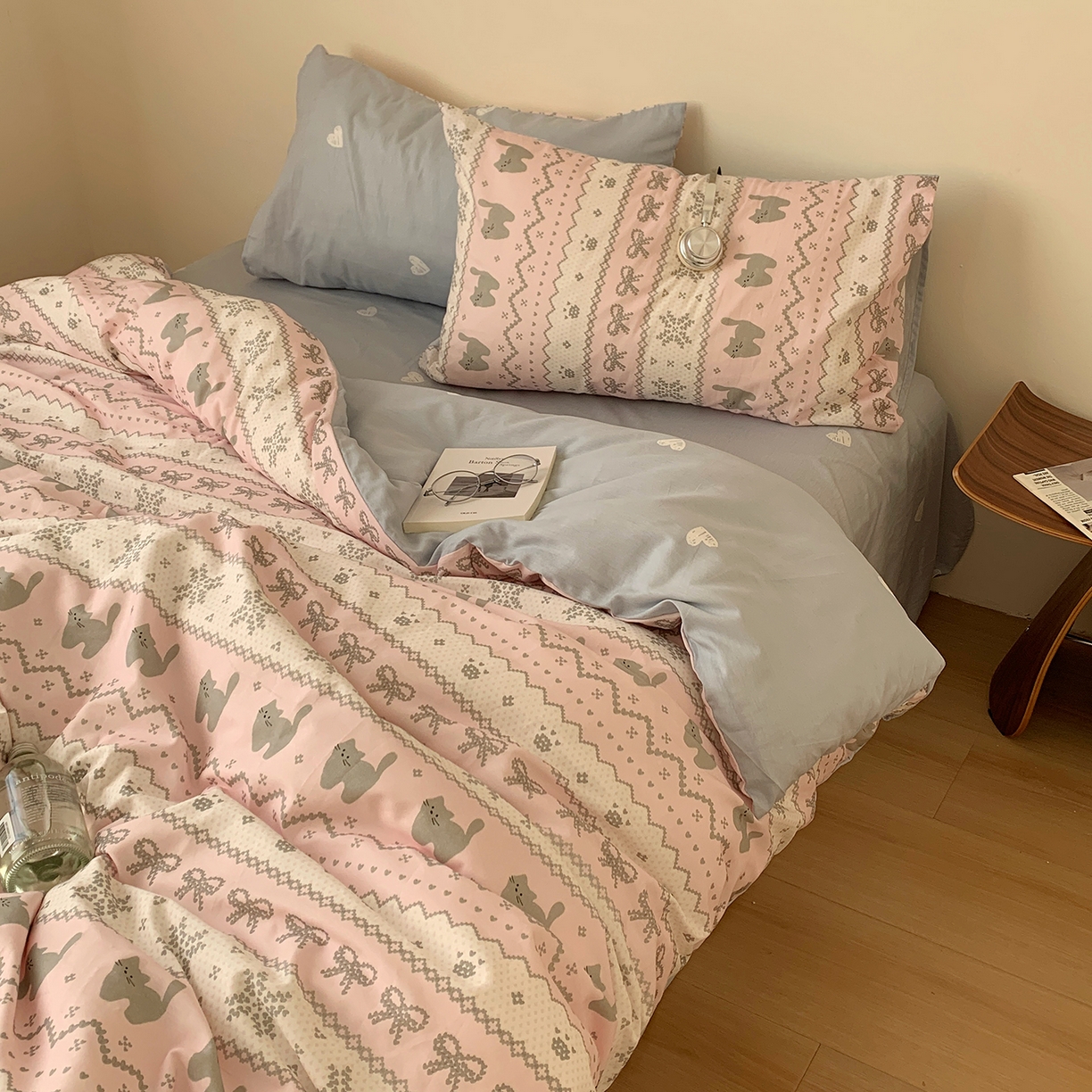 91家纺网 家纺一手货源 找家纺 （总）桃喜 2026春夏新款全棉纯棉ins简约系列四件套（会员-3）