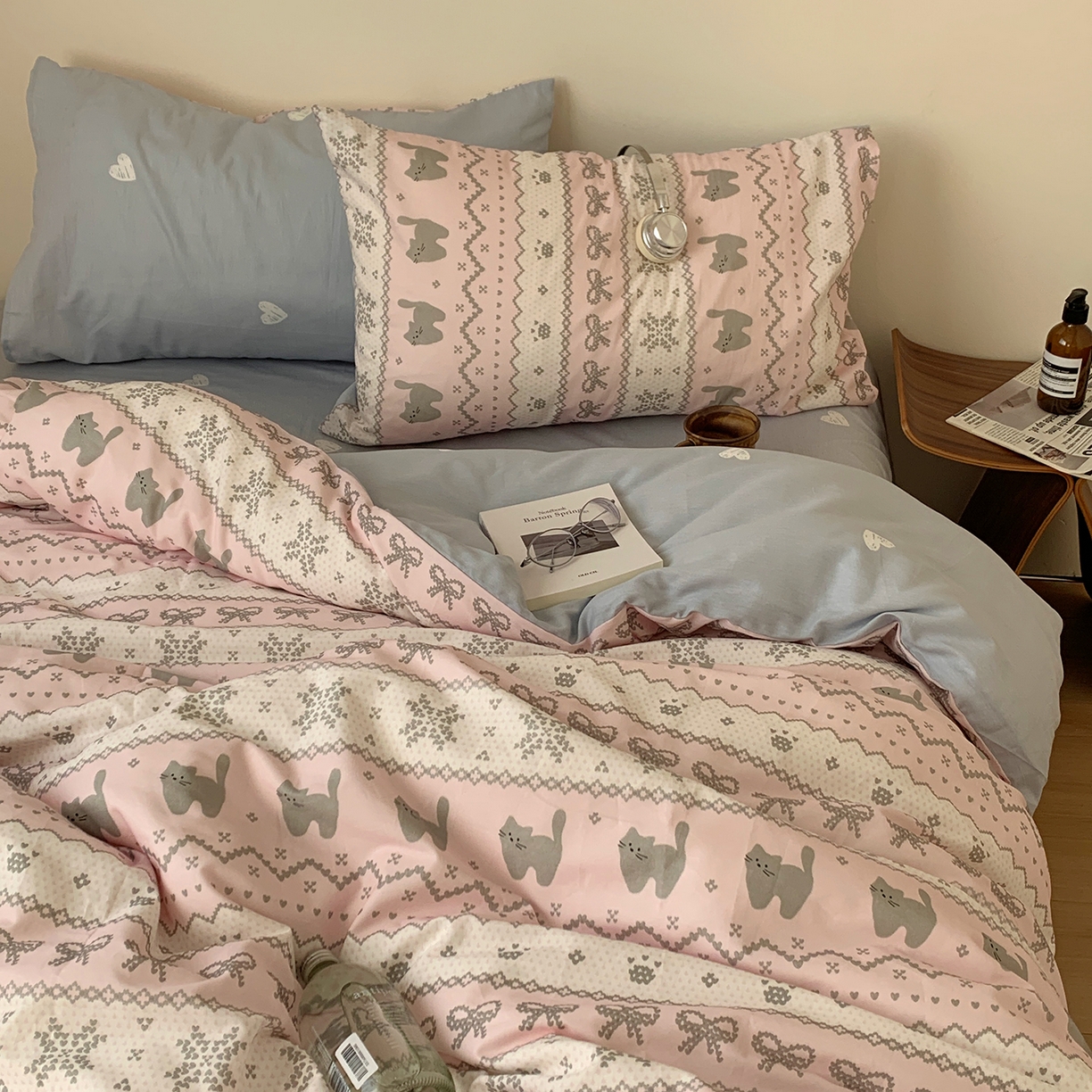 91家纺网 家纺一手货源 找家纺 （总）桃喜 2026春夏新款全棉纯棉ins简约系列四件套（会员-3）