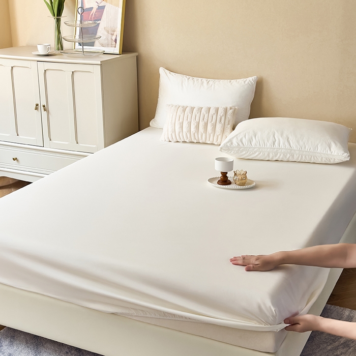 91家纺网 家纺一手货源 找家纺 青泽家纺 2026新款新款防滑水洗棉全包席梦思床笠床垫防尘保护罩 白色