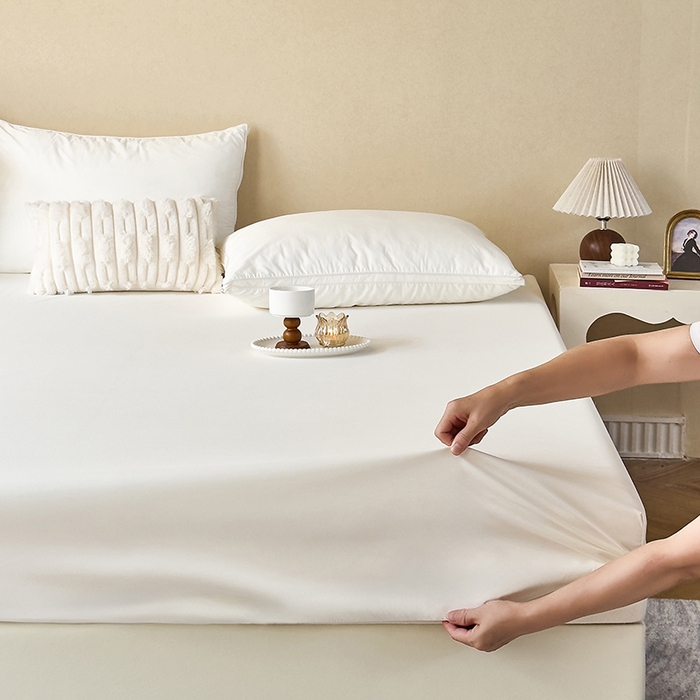 91家纺网 家纺一手货源 找家纺 青泽家纺 2026新款新款防滑水洗棉全包席梦思床笠床垫防尘保护罩 白色